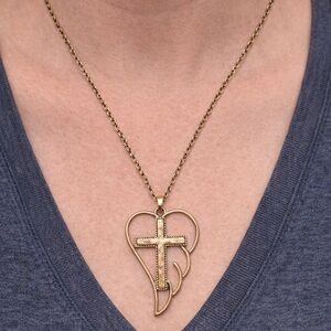 Pomina Cross Heart Pendant Necklace  (BR1313/2)